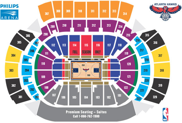 Philips Arena Seating Chart Hawks